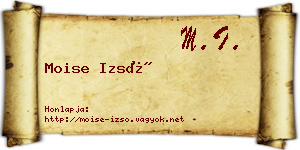 Moise Izsó névjegykártya